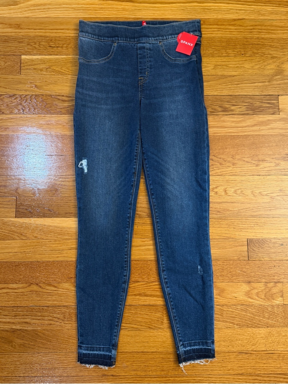 SPANX Distressed Denim Leggings Medium Wash Jean Pants - Size Small NWT